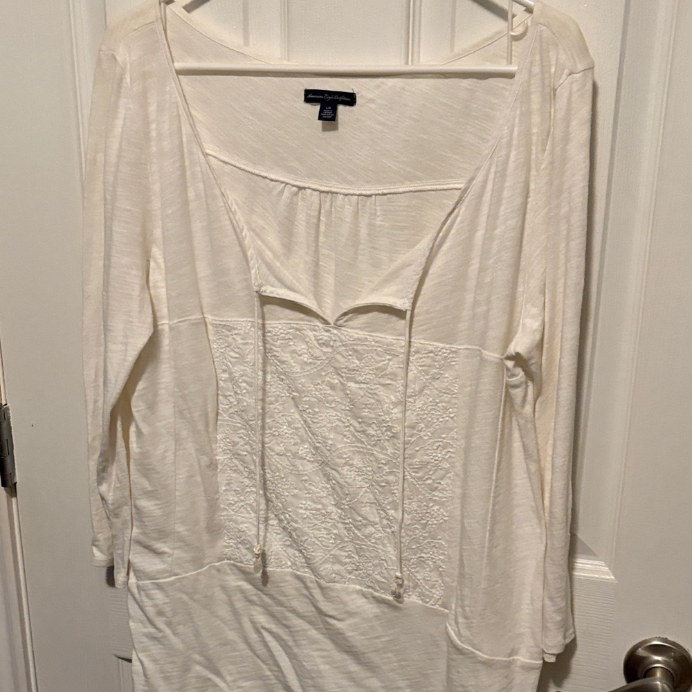 American Eagle Outfitters Cream Tunic Top